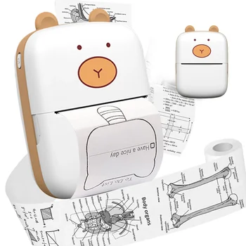 Mini drukarka fotograficzna, bezprzewodowa drukarka termiczna do zdjęć, paragony, notatki, notatki, etykiety, kody Qr, przenośna bezatramentowa drukarka prezentowa