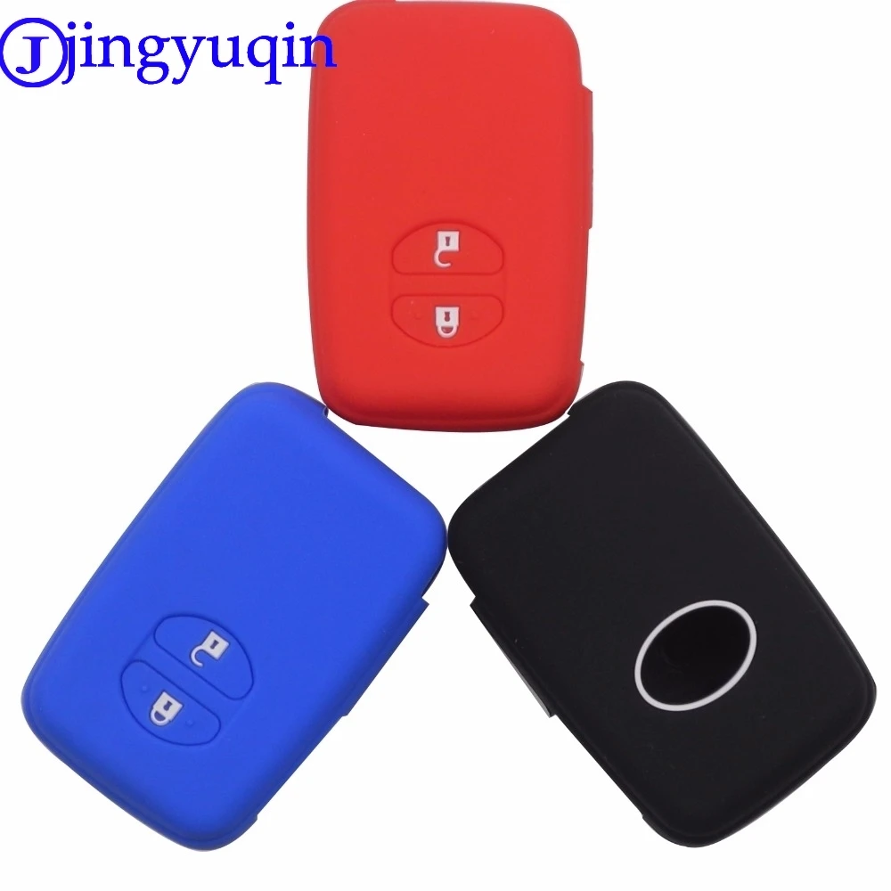jingyuqin Zdalny silikonowy pokrowiec na kluczyk do Toyoty RAV4 Land Cruiser Camry Highlander Prado Prius 2-przyciski