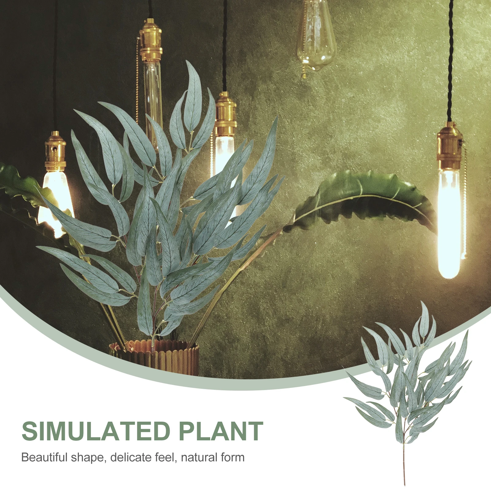 

Artificial Eucalyptus Leaf Faux Eucalyptus Stem Simulation Green Plant Realistic Indoor Outdoor Home Office Decor Natural Touch