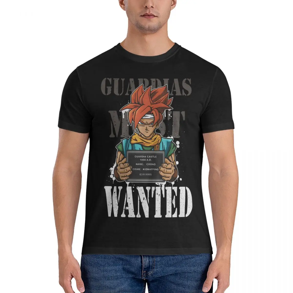 Guardias Most Wanted Men T Shirt Chrono Trigger Vintage Tee Shirt Short Sleeve O Neck T-Shirts 100% Cotton Summer Clothes