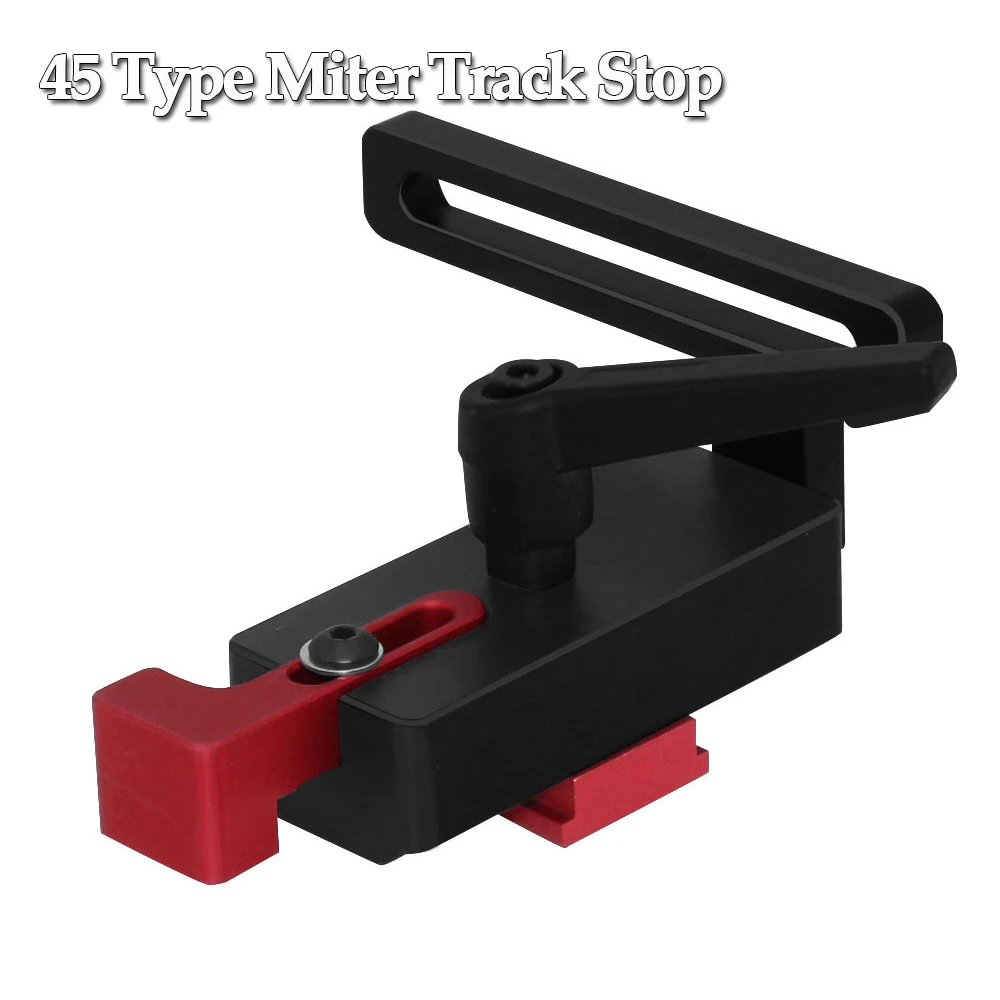 

45 Type Miter Track Stop - Aluminium Alloy Miter Track Jig , T Track Stop Block with Lock for Standard T-track Woodworking Tools