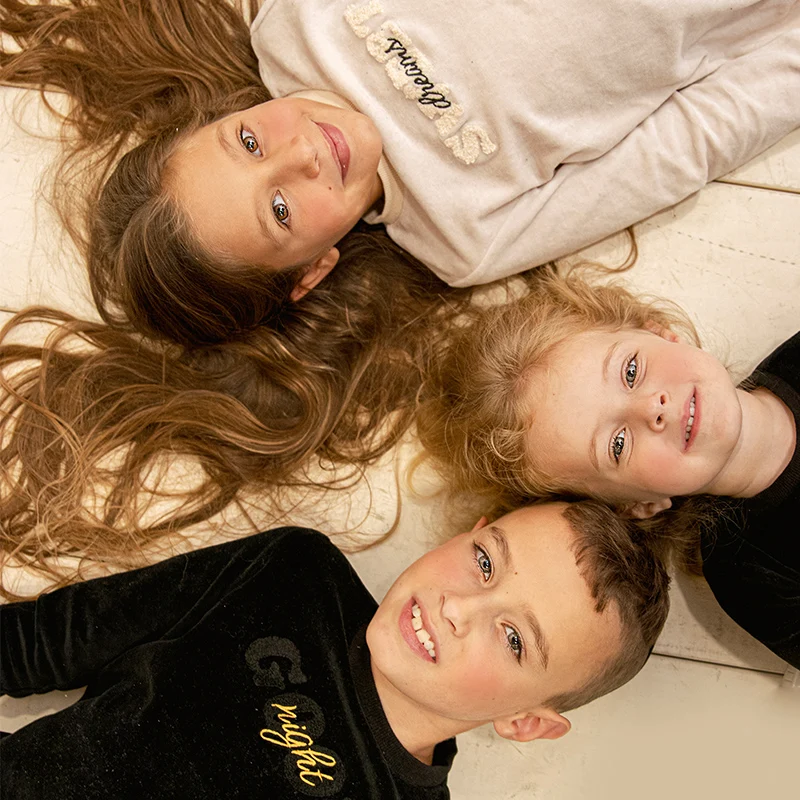 Family Matching Clothes Velour Kids Pajamas Fall Collection Girl Dress Boys Top Tee Shirt baby Romper Pajamas Fur embroidery
