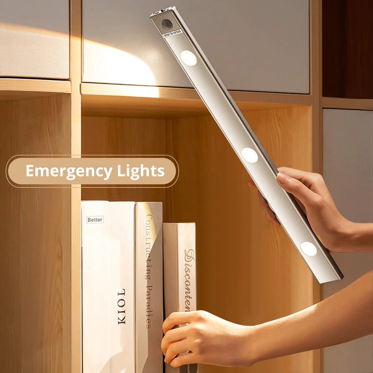 Luz Nocturna recargable por USB con Sensor de movimiento, lámpara Led inalámbrica para cocina, armario, dormitorio, armario, inteligente, 30/40CM