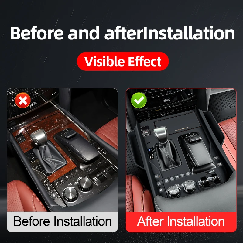 2016-2023 렉서스 LX570 LX450d 센터 콘솔 수납 보호 슬리브 기어 커버 2019 LX 570 인테리어 업그레이드 액세서리
