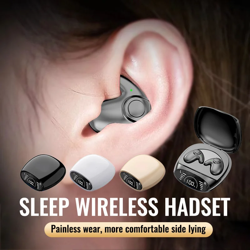 سماعات أذن غير مرئية من Xiaomi Sleep سماعات رأس صغيرة مزودة بخاصية إلغاء الضوضاء سماعات رأس لاسلكية رياضية ستيريو بلوتوث 5.3 سماعة أذن