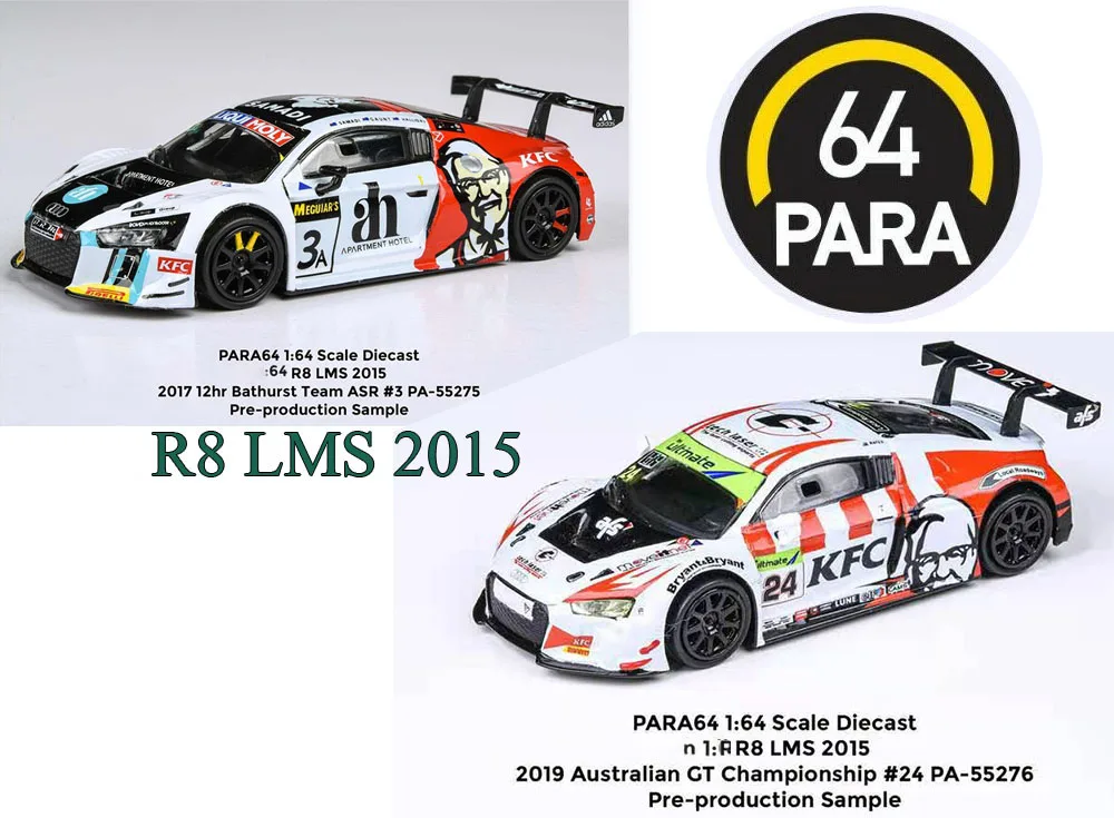 جديد 1/64 مقياس R8 LMS 2015 سباق السيارات 3 بوصة دييكاست سبيكة لعبة سيارات 7 سنتيمتر لجمع هدية