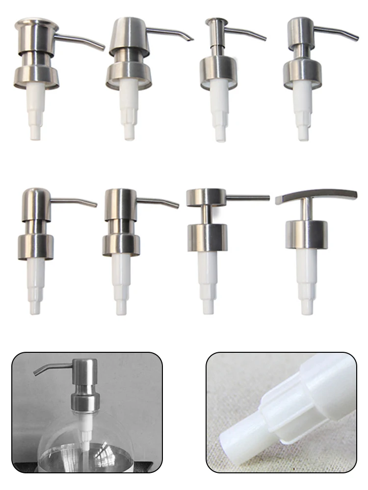 Lotion Bottle Dispenser Soap Dispenser Press Head 304 Stainless Steel For Shampoo Shower Gel 88x62mm Bathroom Accessories