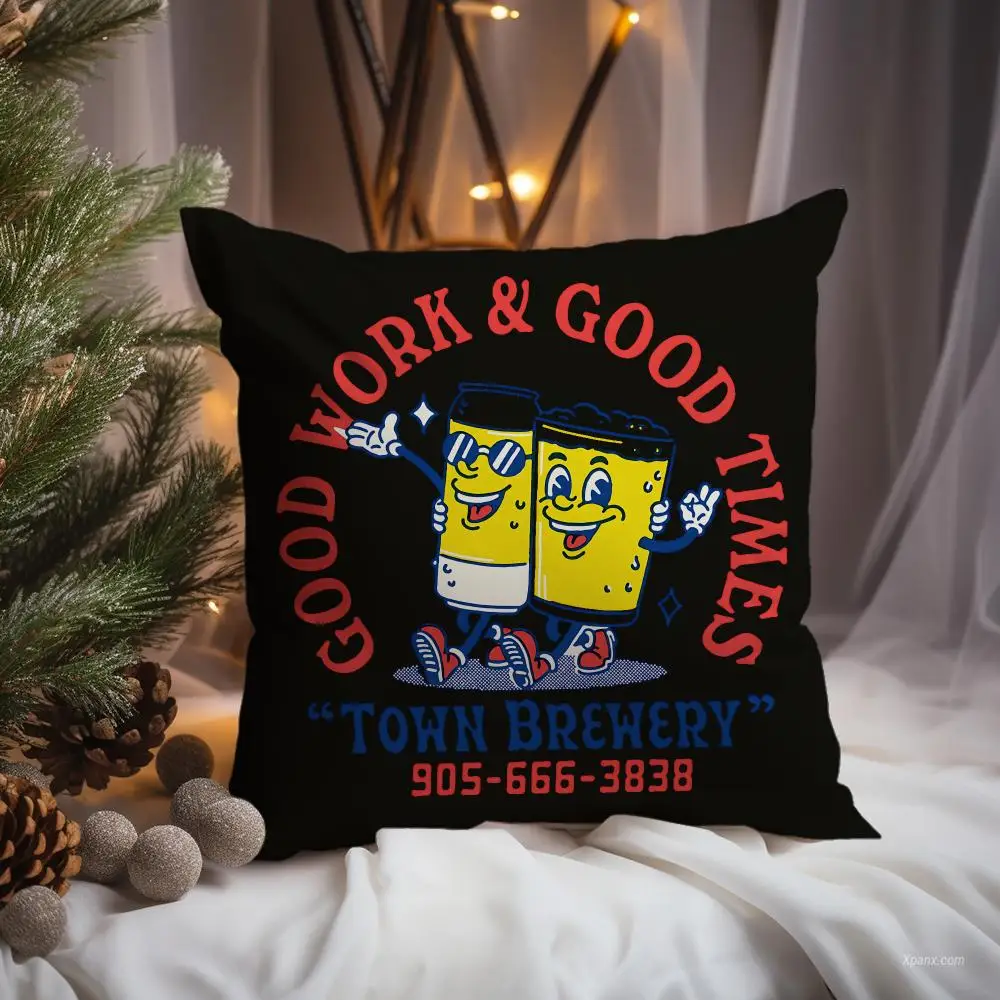 Beer Buddies Cushion Cover Premium Comfort Reversible Pillow Cove -Two in One Design for Any Room & Car Interior