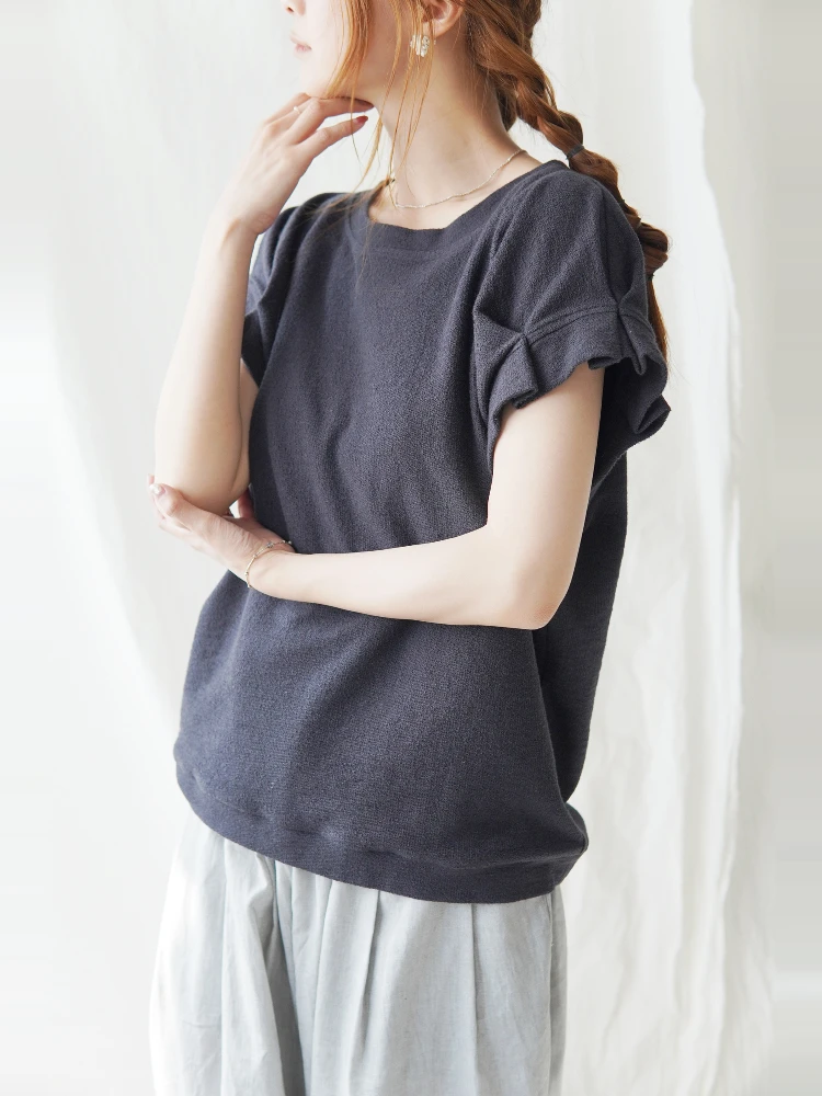 

Футболка женская летняя из органического хлопка с эффектом потертости, свободного кроя, с круглым вырезом, стандартной длины, повседневная