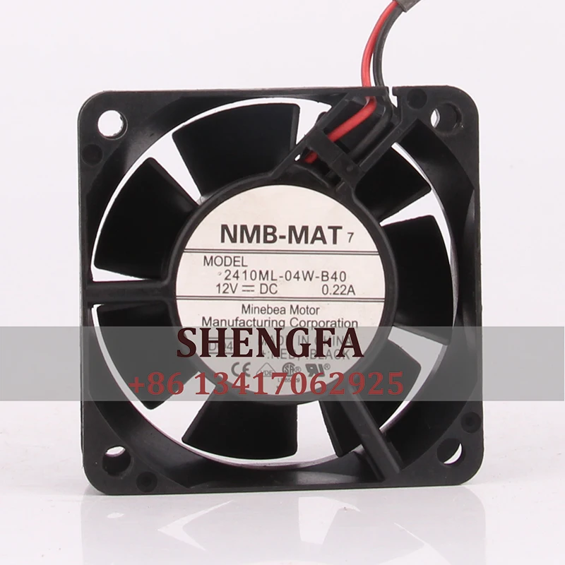 NMB 2410ML-04W-B40 Case Cooling Fan DC12V 0.22A 60x60x25mm 6025 6CM High Air Volume Double Ball Bearing Industrial