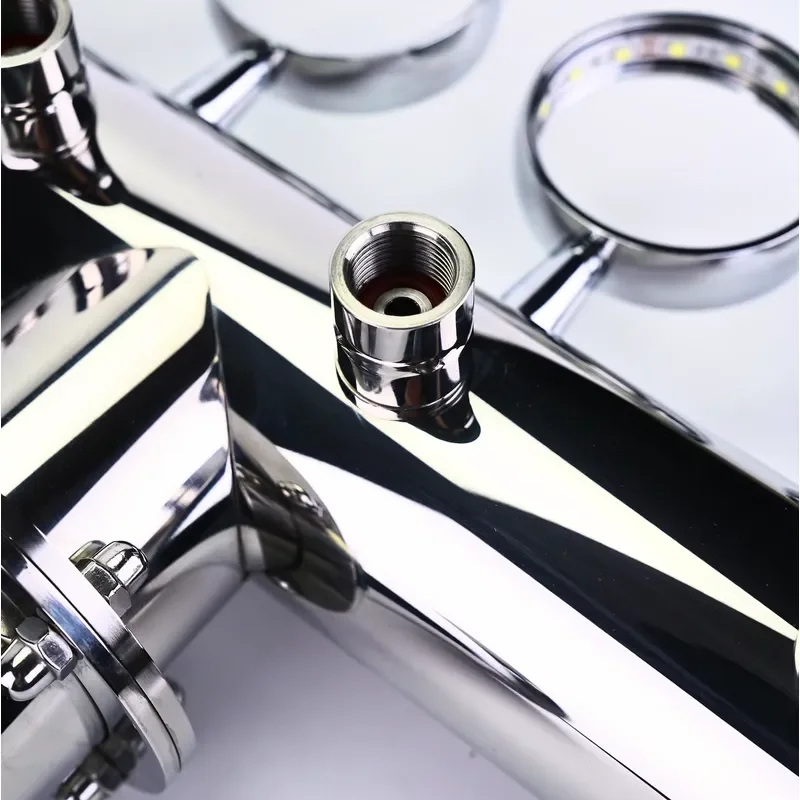 Stainless Steel Beer Tower with LED Light T Column Draft Dispenser for Craft Beer Refrigeration Machine Home Bar Equipment