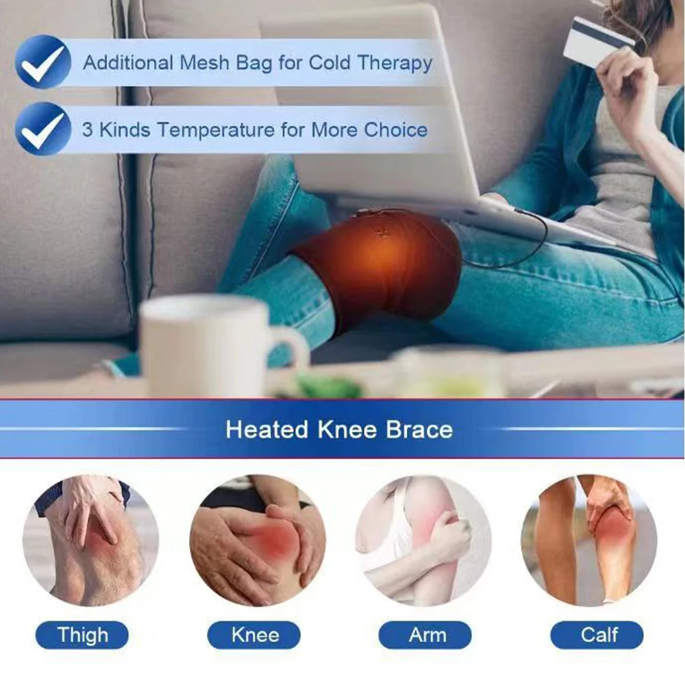 Elektrische kniemassager Verwarming Schouderbrace Kniesteunriem Heet kompres Beenbeugels Pads Elleboog Massages Protectors Relax