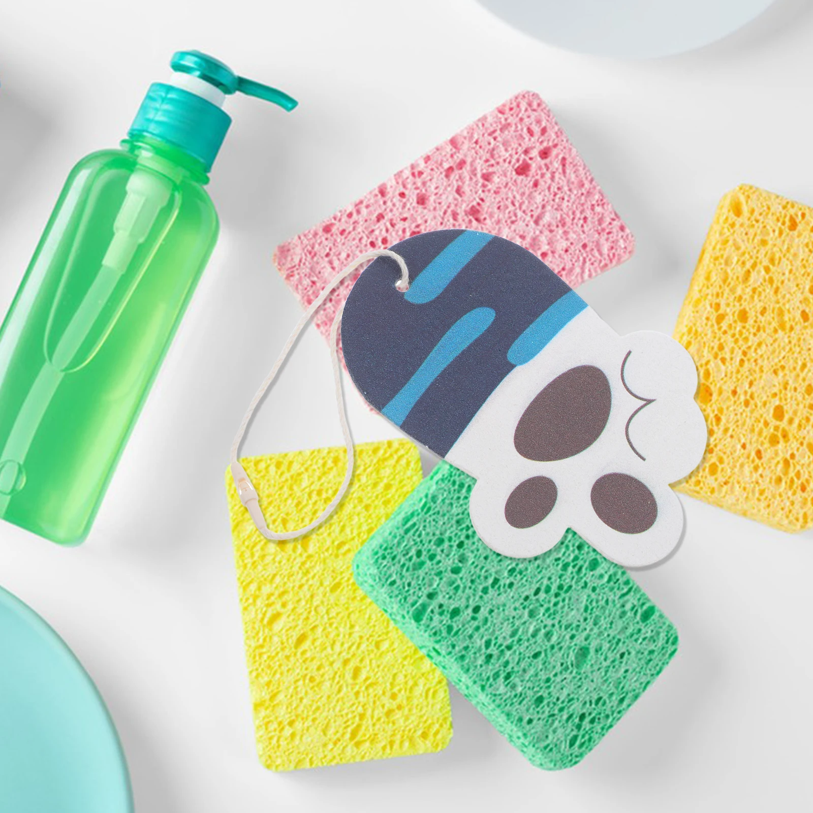 

4 Pcs Sponge Sponges Cartoon Soft Funny Holiday Kitchen Cleaning Supplies Washable Compressed Wood Pulp Non Greasy