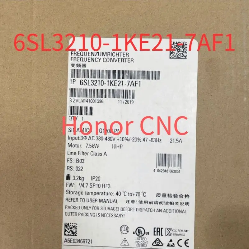 6SL3210-1KE21-7AF1 Brand New SINAMICS G120C RATED POWER 7,5KW