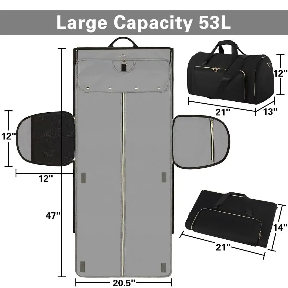 Convertible Multifunctional Travel Bag Large Capacity Portable Duffel Bag Wear-resistant Hanging Suit Bag