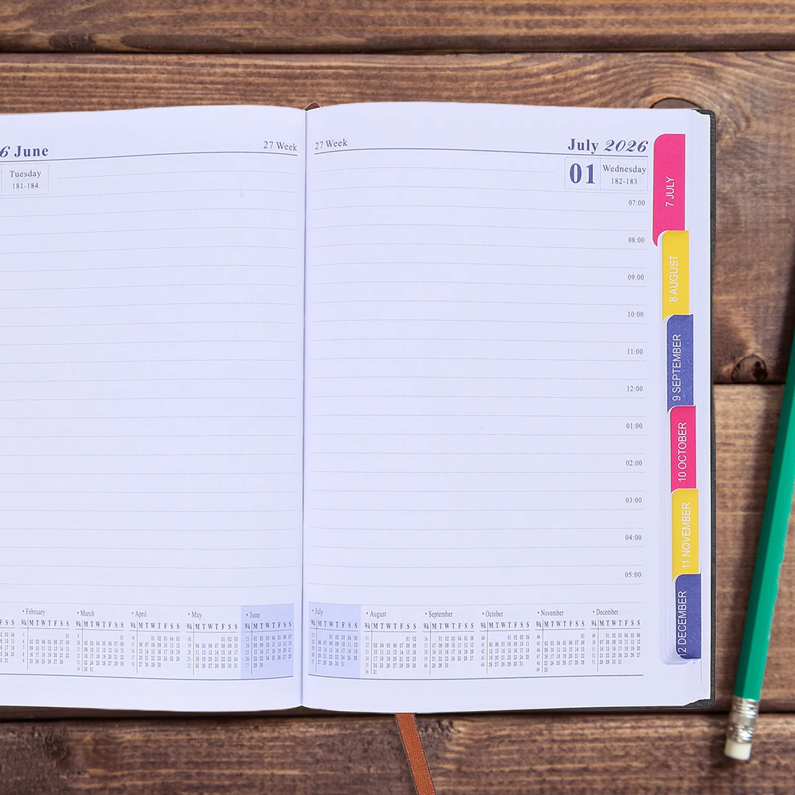 2026 Schedule Planner Daily Journal Notebook Pink Appointment Work Monthly Weekly Time Management Portable Faux Cover