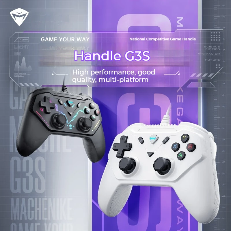 Machenike Mechanic Game Controller G3s Wired Controller Rgb High-Precision Joystick Plug And Play Phantom Pc Steam Ns Switch Pc