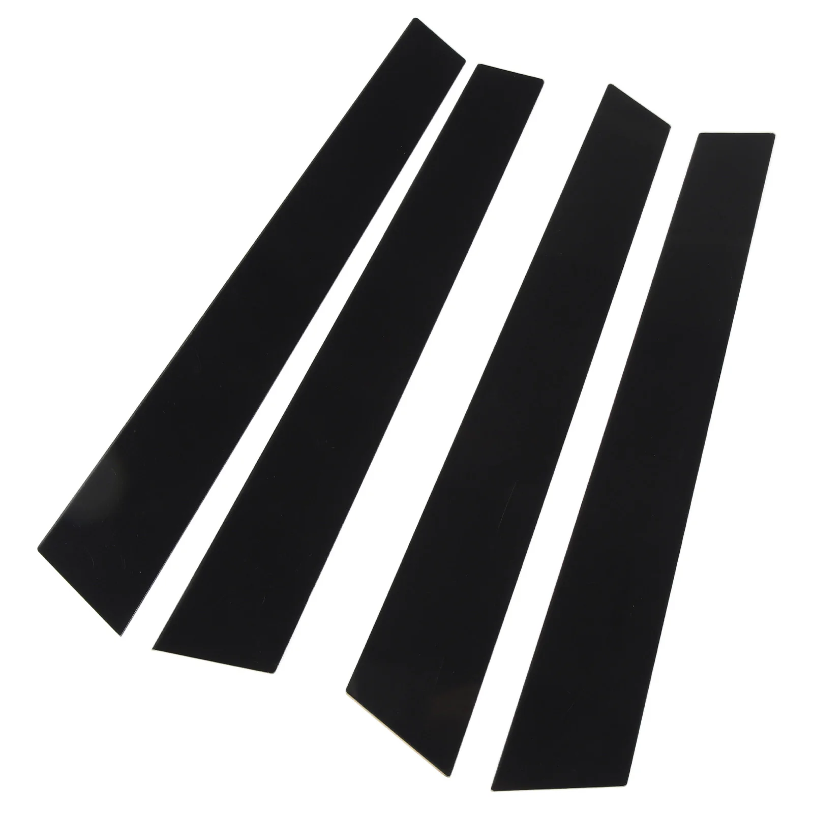 เสาหน้าต่าง4ชิ้นกันรอยขีดข่วนตัว B สีดำมันวาวสติกเกอร์ตกแต่งเสาสำหรับ Porsche Panamera 970 2009 2016