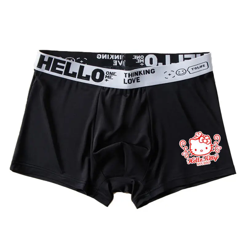 Sanrio Cartoon Hello Kitty Kuromi My Melody Men\'s Ice Silk Underwear Summer Antibacterial Comfortable Breathable Boxers Gift