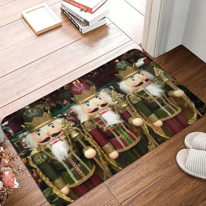 Nutcracker Trio Doormat Anti-Slip Entrance Bath Kitchen Floor Door Mats Nutcrackers Cartoon Toy Soldier Garden Carpet Rug