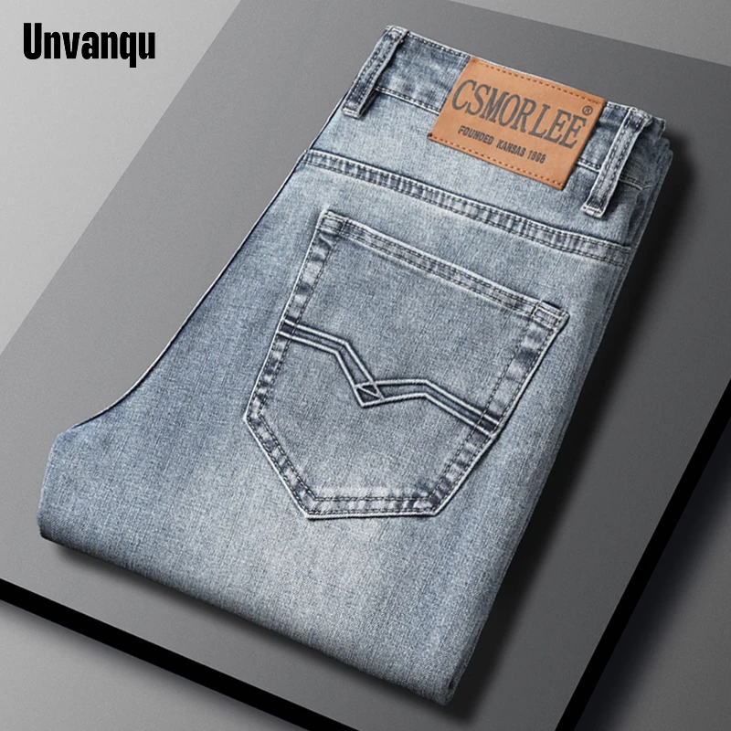 Classic Brand Casual Jeans Men High Quality Retro Slim Stretch Mens Cotton Trousers Embroidery Jean Homme Denim Pants