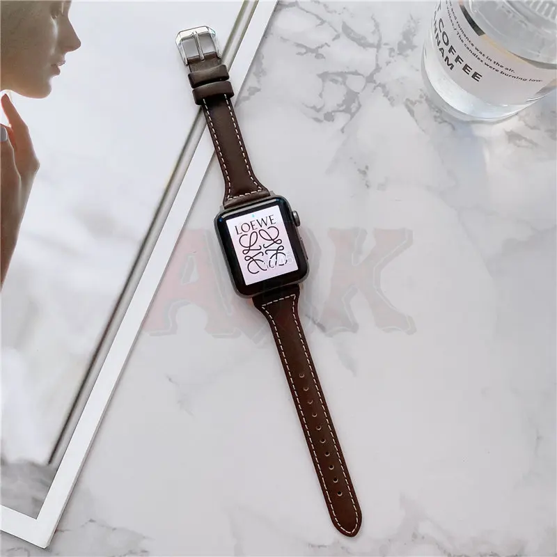 Leather Strap for Apple Watch Band 45mm 44mm 49mm 41mm 40mm 42mm 38mm Wristband Bracelet IWatch Series Ultra 3 5 6 SE 7 8