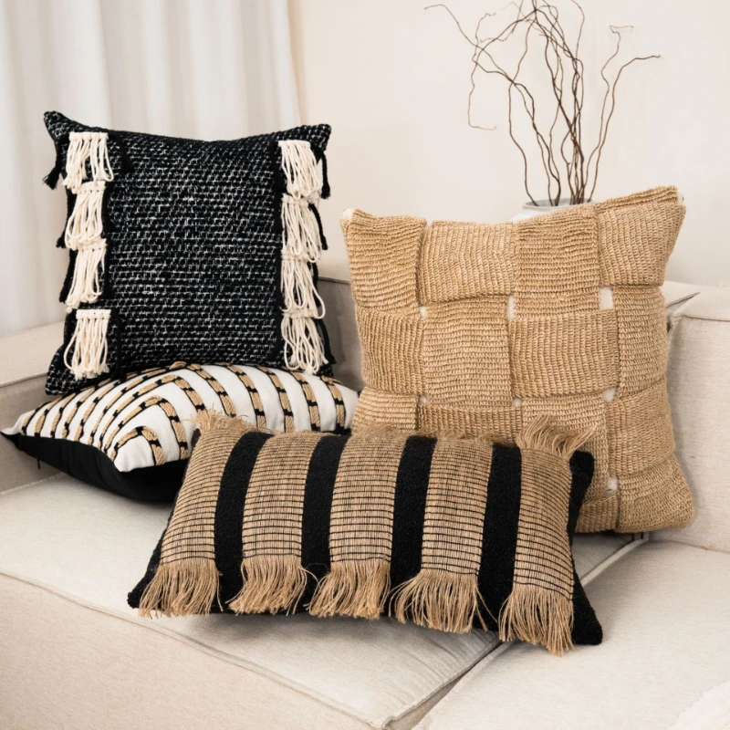 30X50/45X45CM Ancient Brown Throw Pillow Cover Modern Light Luxury Stamping Waist Cushion Cover Decor Home Decorative Pillowcase