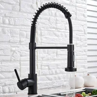 Spring Brushed Nickel Kitchen Faucet Deck Mounted Mixer Tap 360 Degree Rotation Stream Sprayer Nozzle Kitchen Sink Hot Cold Taps 4