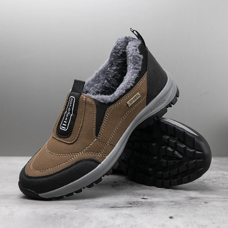 Winter Plus Samt-Sneaker für Herren, große Größen 49 50, rutschfeste Outdoor-Freizeitsportschuhe, bequeme, leichte Herren-Wanderschuhe – Detail 8