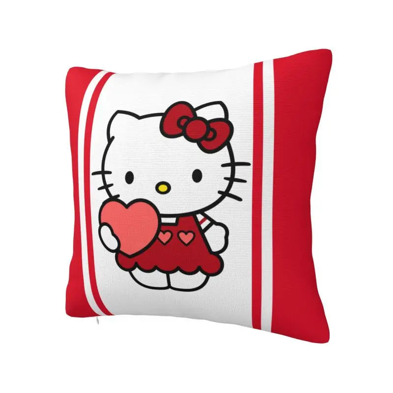 Custom Sanrio Hello Kitty Throw Pillow Covers Home Decorative Fashion Cushions Cover For Sofa Chair Square Polyester Pillowcase