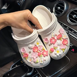 Schuh anhänger DIY romantische Kirschblüte abnehmbare Dekoration Schnalle für Loch Schuh Charms Set Zubehör Kinder Mädchen Geschenk