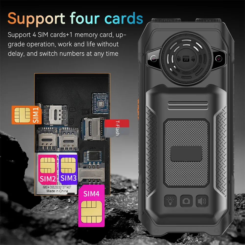 UNIWA M6000 2G fonction téléphone batterie externe 2.3 pouces FM Radio MP3 enregistrement vocal torche pas cher téléphone portable anglais touches bouton téléphone portable