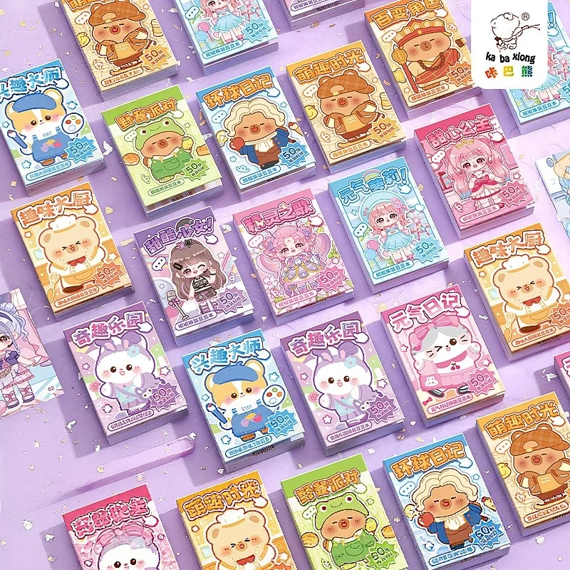 4-Pack of Cute Mini Sticker Notebooks, Portable Pocket-Sized Notebooks with High Aesthetic Value and Fun Stress-Relief Features