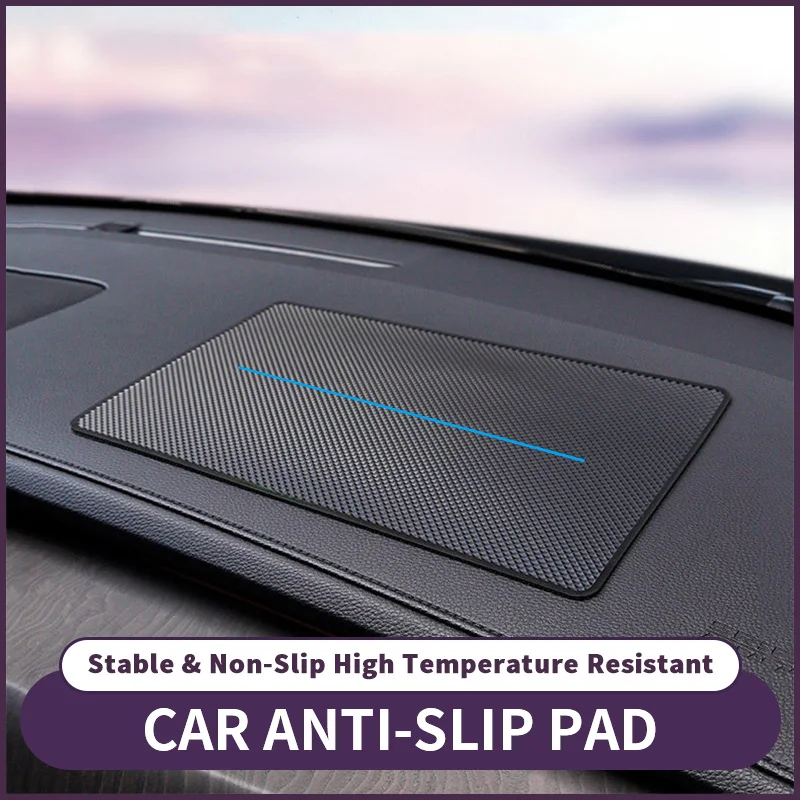 Auto-Armaturenbrett PVC-Antirutschmatte für Innenraum-Mittelkonsole, Antirutsch-Gummimatte für Handyhalterung und Sonnenbrillenaufbewahrung, Einzelstreifen-Version mit Blauer Linie