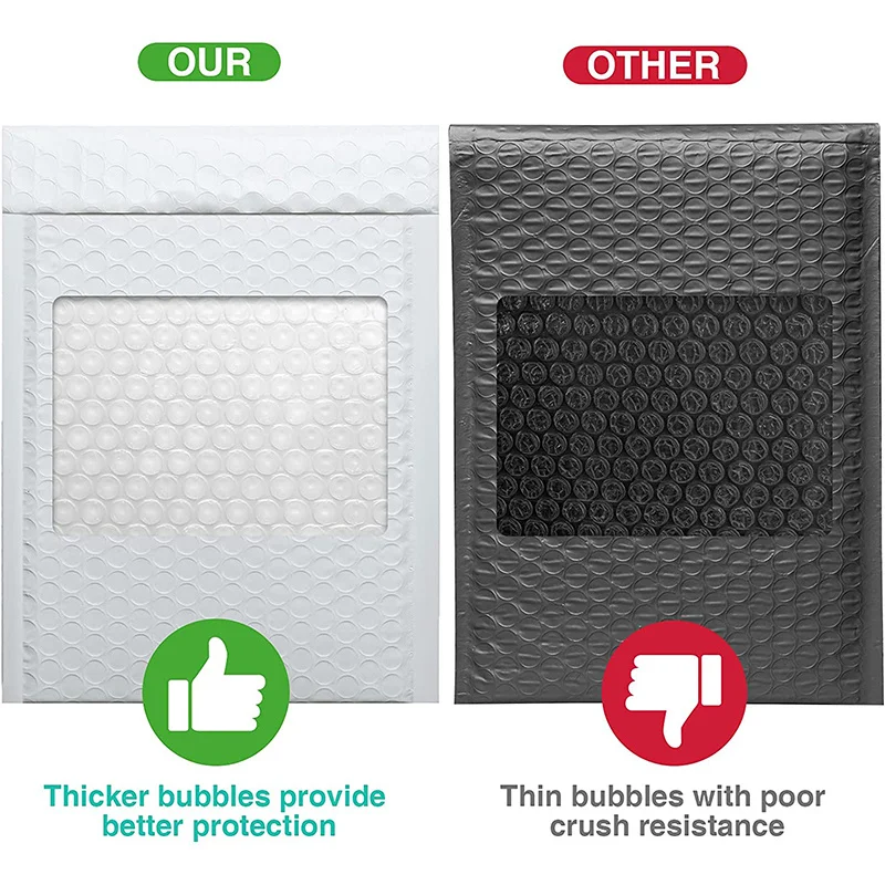 20pcs Bolha Mailers Rosa Poly Bubble Mailer Envelopes acolchoados com vedação automática