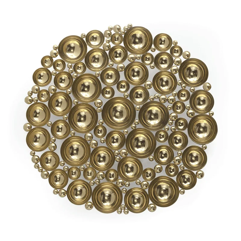 luxury Italian stainless steel decorative mirror medieval creative living room round wall hanging mirror Dongguan furniture