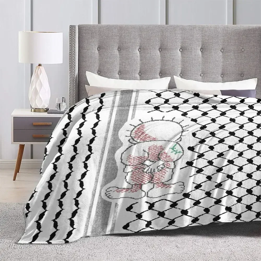 Tatreez Flannel Blanket Kufiya Keffiyeh Pattern Creative Throw Blankets for Home Hotel Sofa 125*100cm