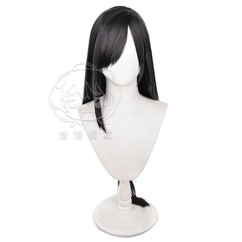 Final Fantasy VII Cosplay FF7 Tifa Lockhart Perücken 85 cm Cosplay Hitzebeständiges Kunsthaar Schwarze Cosplay Perücke + Kostenlose Perückenkappe