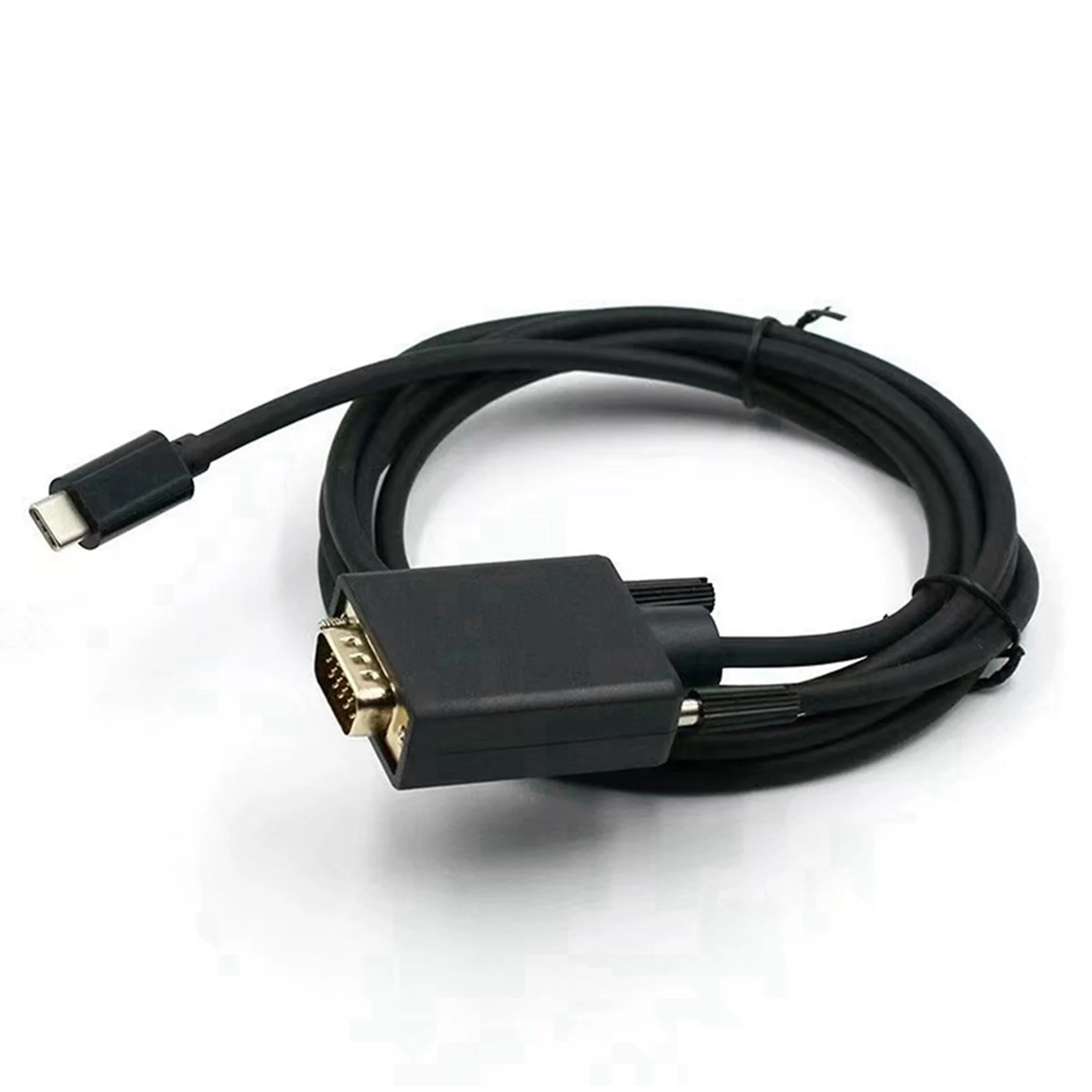 ABDE-2X USB-C To VGA Adapter Type-C To D-Sub 15Pin VGA Converter Cable For USB 3.1 Mobile Phone Laptop Monitor Projector TV