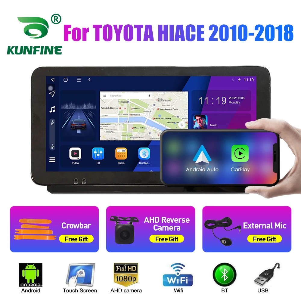 

Автомобильный радиоприемник 10,33 дюйма для TOYOTA HIACE 2010-2018 2Din Android Восьмиядерный автомобильный стерео DVD GPS навигатор плеер QLED экран Carplay