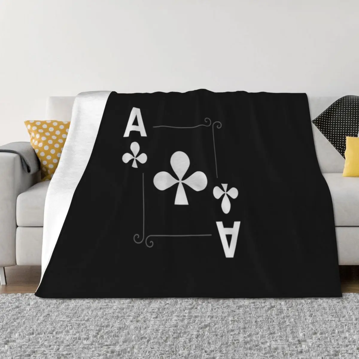

Ace of Clubs poker Throw Blanket Bed covers Custom Camping Heavy Blankets