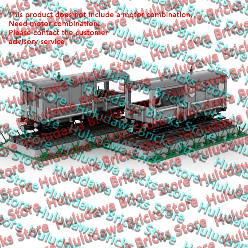 QWERTCity Car Model MOC Building Bricks Light Gray Freight Train Brake Van Modular Technology Children Holiday Gift Assemble Toy