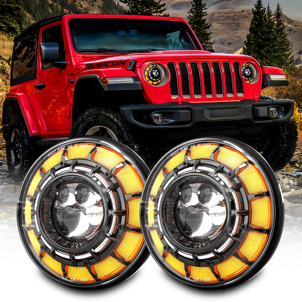 

7 Inch LED Headlights for Lada 4x4 urban Niva 12v Car 7'' Led Headlamp for Jeep Wrangler TJ JK LJ CJ Land Rover Defender Hummer