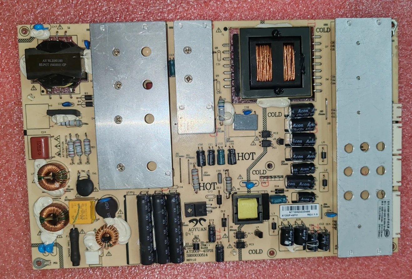 AY200P-4FS01   3BS00030514  LED TV power board, physical photo, tested for 100v~240v AC input DC output STB 5V 5V 5V 12V 24V