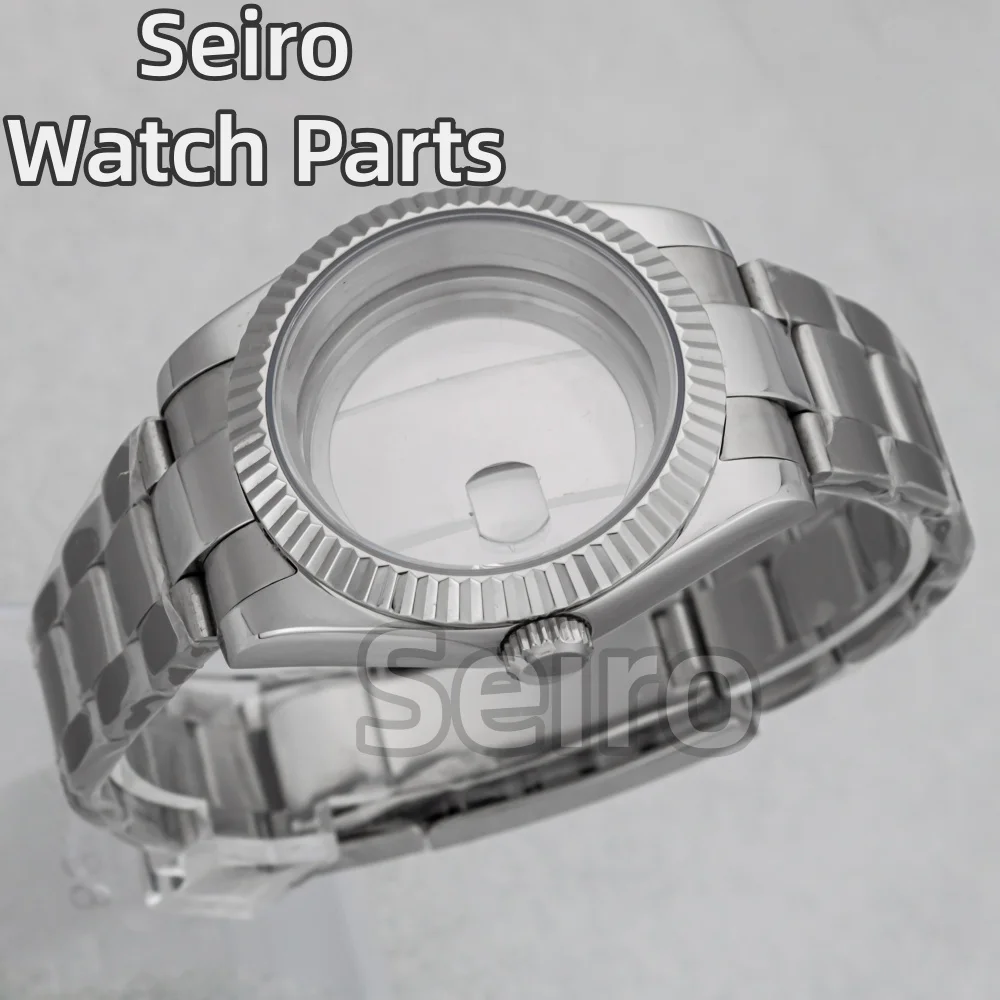 

36/39mm Silver Watch Case Stainless Steel Oyster Jubilee Strap For Datejust NH35 NH36 Movement 28.5 Dial Waterproof Watch Case