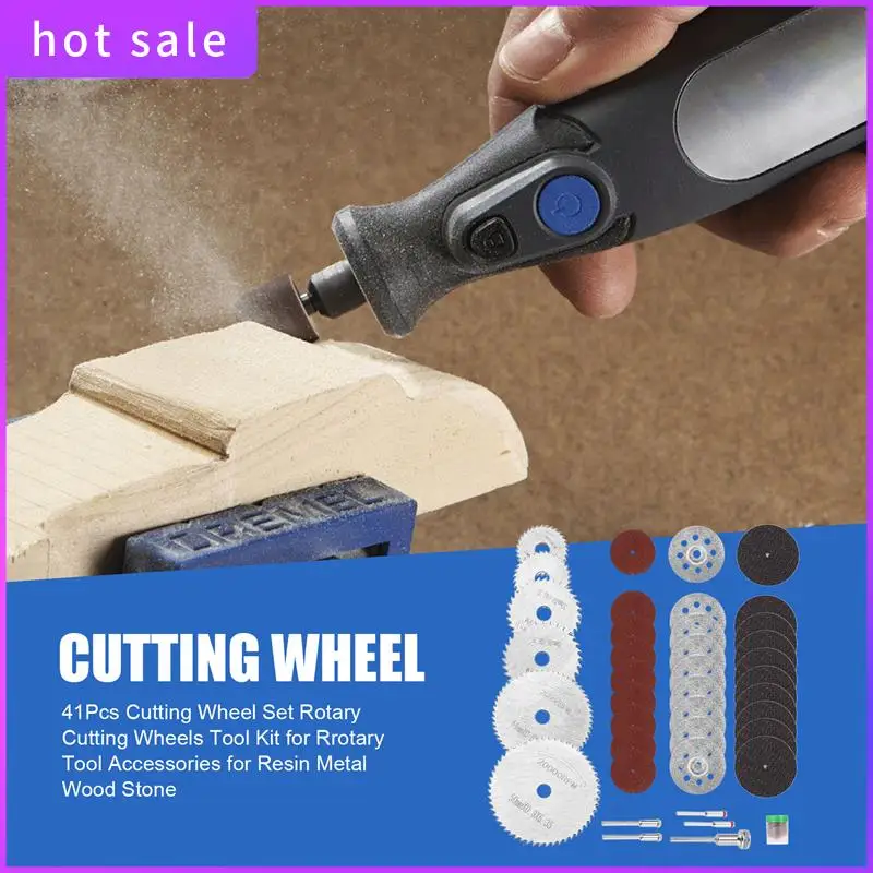 

A26I-41Pcs Cutting Wheel Set Rotary Cutting Wheels Tool Kit For Dremel Rrotary Tool Accessories For Resin Metal Wood Stone