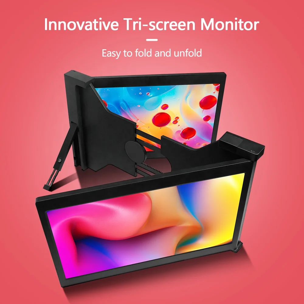 FOPO 13.3 Inch Triple Screen Laptop LCD Computer Monitors with Multiple Ports Extended Screen Laptop