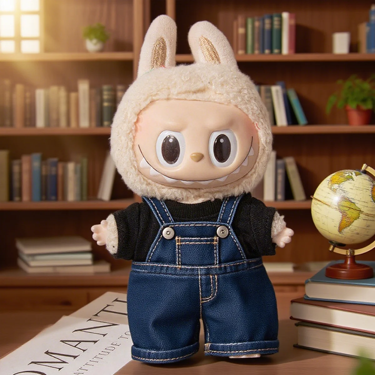 Милая плюшевая кукольная одежда для одежды Labubu, однотонный комбинезон ярких цветов, брюки, аксессуары для кукол