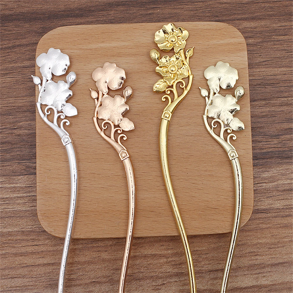Creative Fashion Flower Hair Sticks Retro Metal Oil Dripping Lotus Hairpin Women Exquisite Simple Chinese Style Hair Accessories