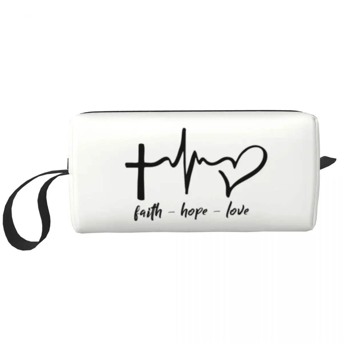 Faith Hope Love Travel Cosmetic Bag Jesus Gospel Christian Christ Beliver Makeup Toiletry Organizer Lady Beauty Storage Dopp Kit